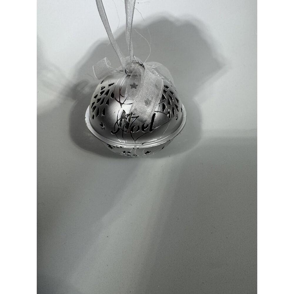 Kurt Adler Silver Tone Bell Ornament Noel 50mm (about 2")